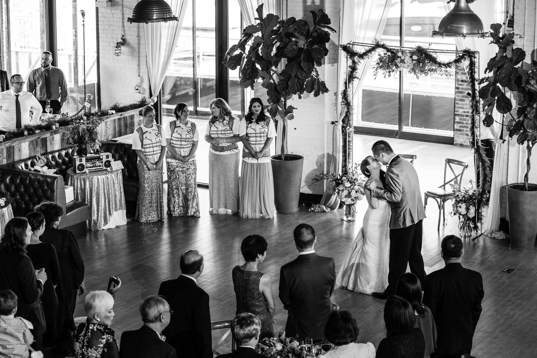 The first dance of bride and groom at Battello Jersey City Wedding Reception