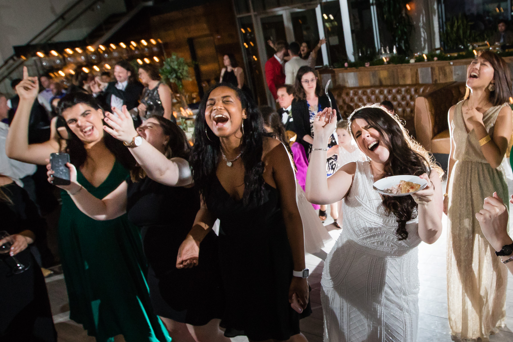 dancing bride at Battello Jersey City Wedding Reception