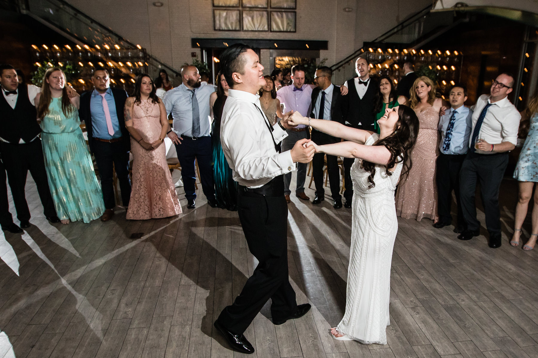 last dance of bride and groom at Battello Jersey City Wedding Reception