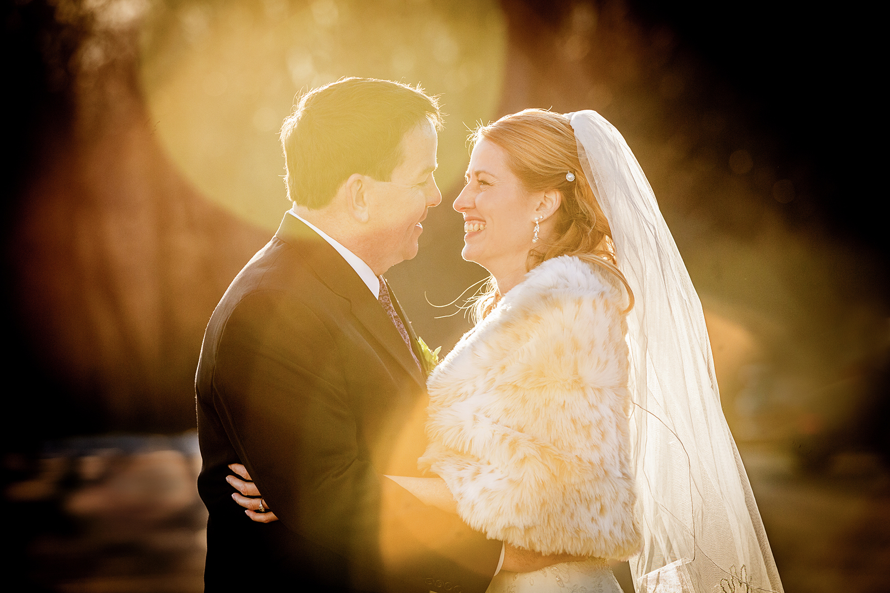 Sun Flare Bride and Groom