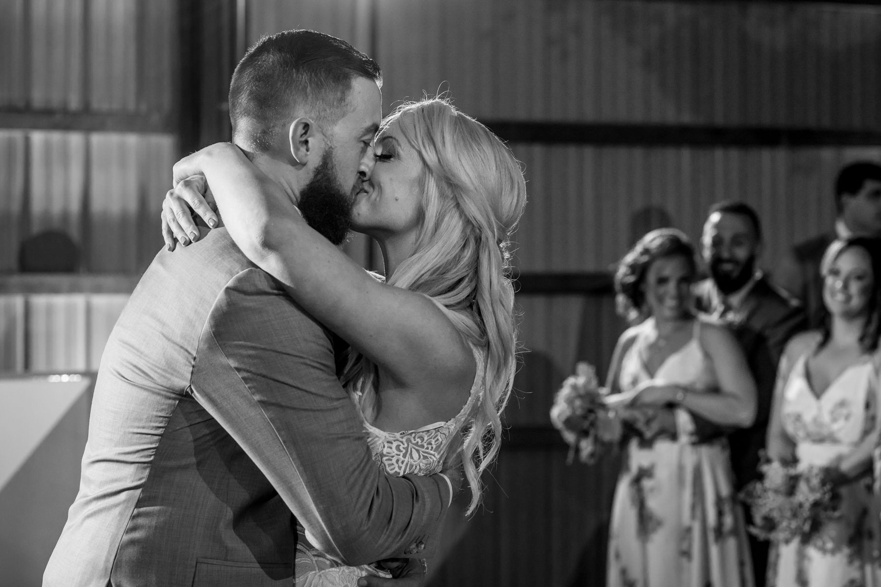 First dance at rustic farm wedding in Stockton, NJ