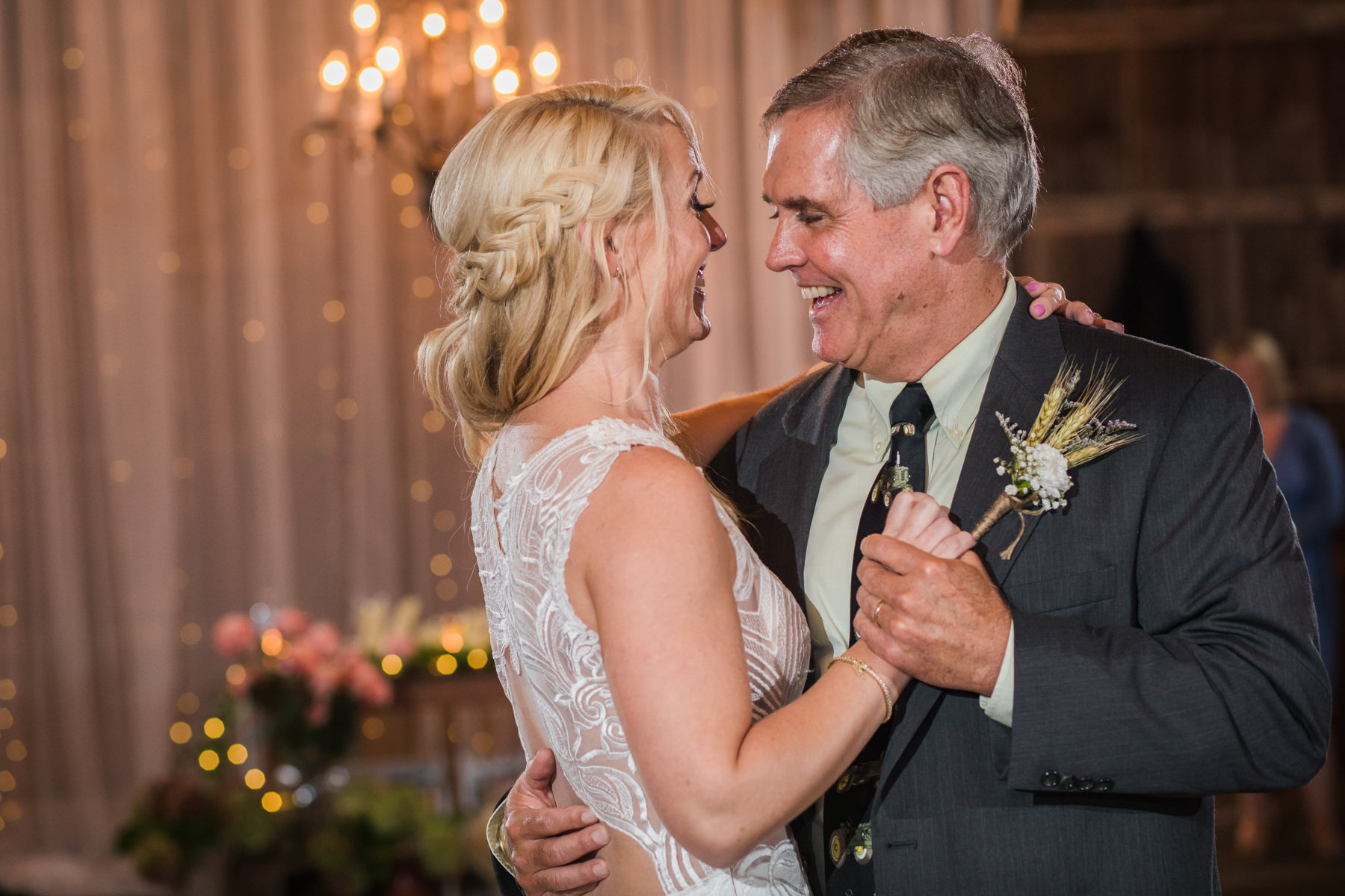 Father daughter dance, rustic farm wedding in Stockton, NJ