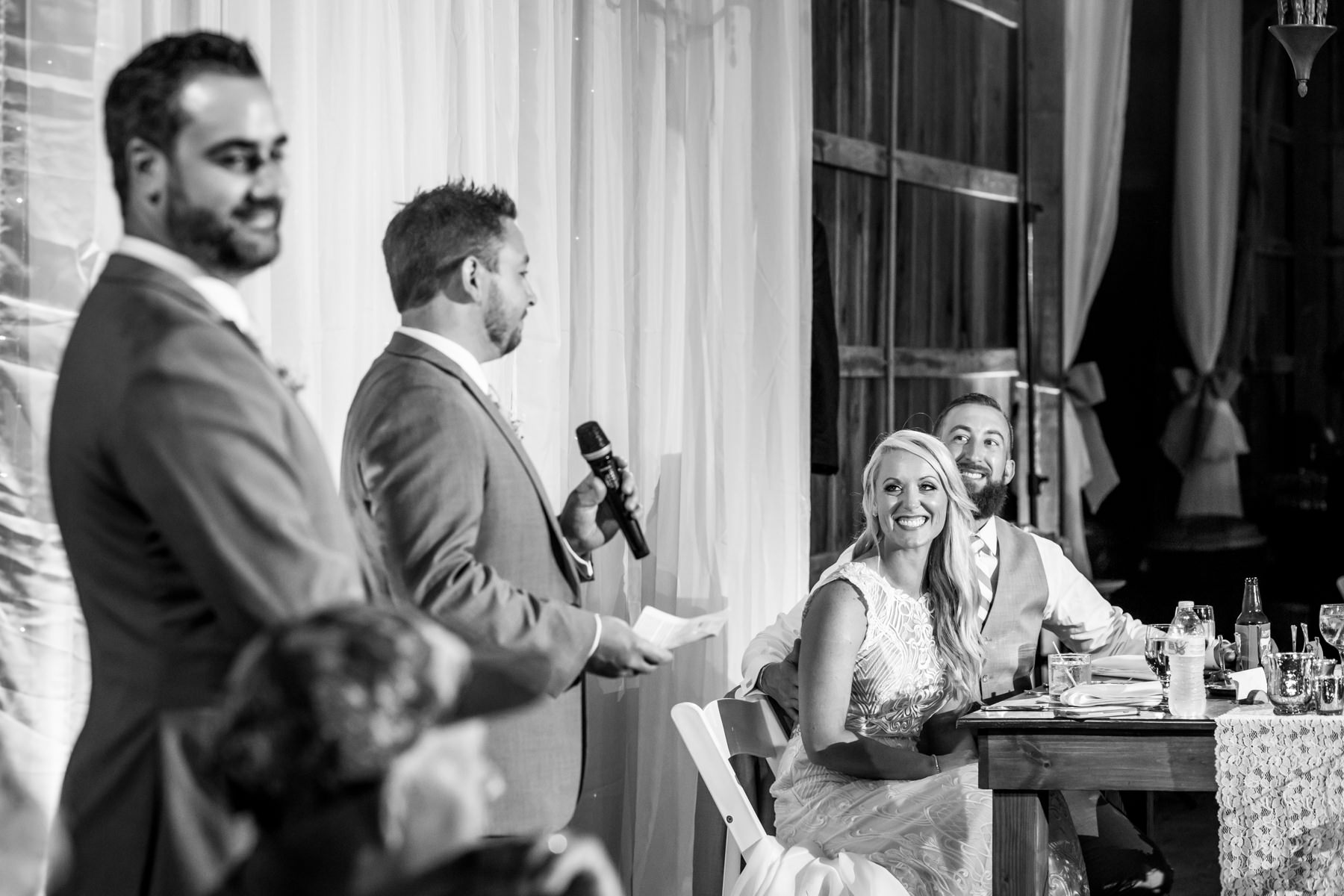 best man give toast at Hunterdon County farm wedding