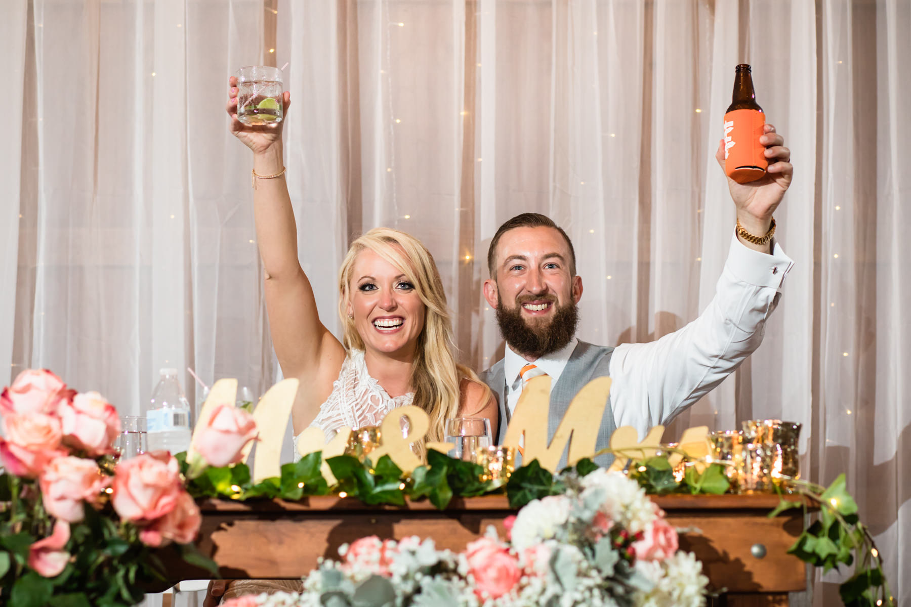 Toasts, rustic farm wedding in Stockton, NJ