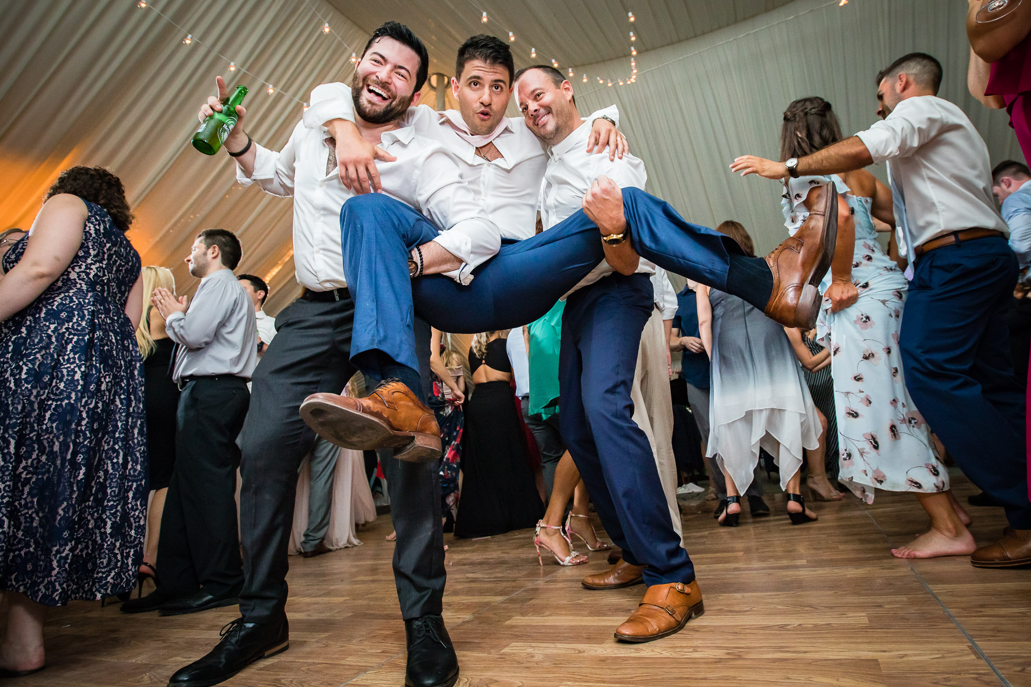 fun dance party at Crossed Keys wedding
