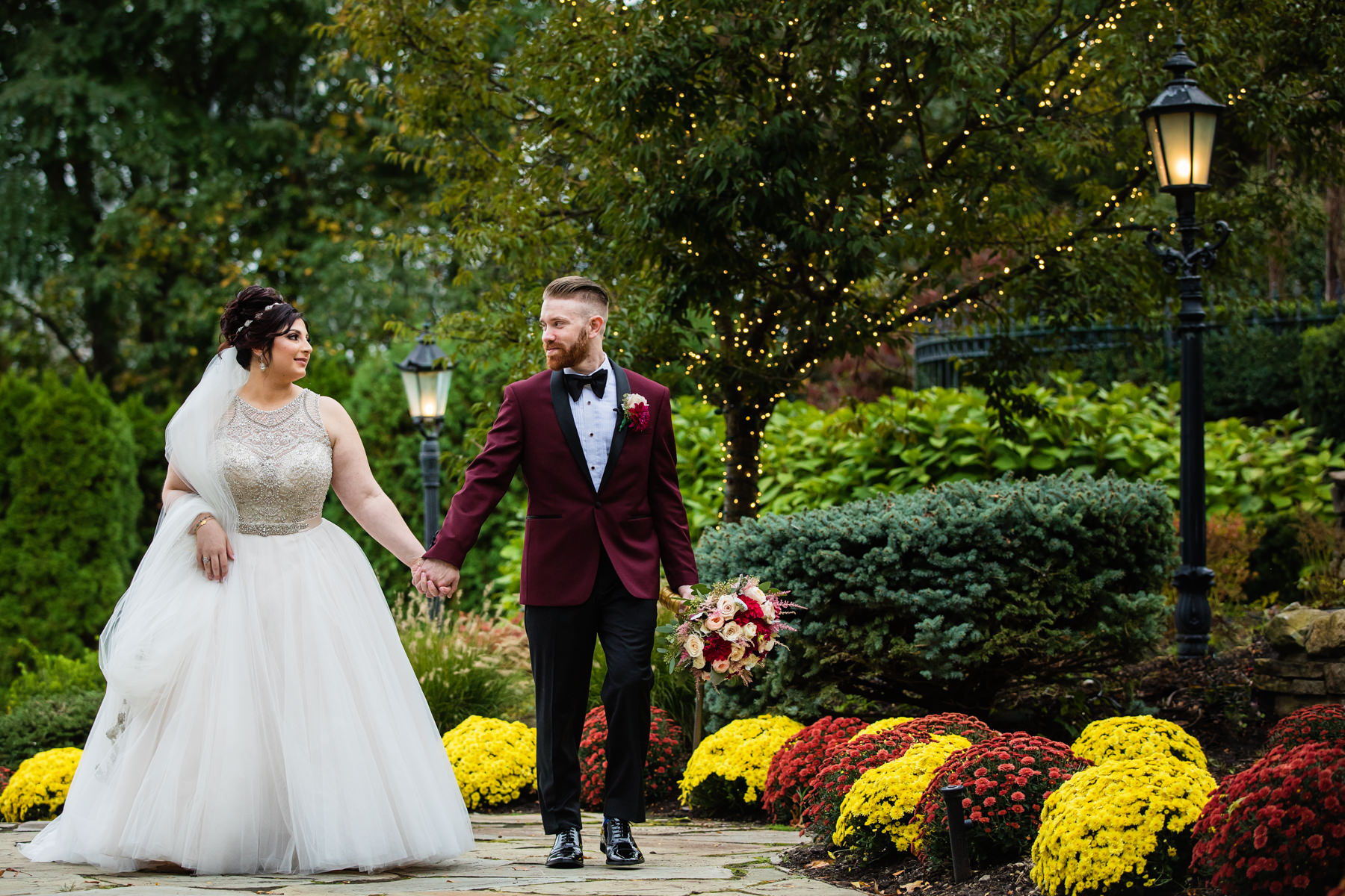 bride and groom portrait at Park Savoy Florham Park NJ